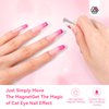 SAVILAND 15ml Glitter Pink Cat Eye Gel Nail Polish Castor Oil Vitamin E: Cateye Gel Polish Soak Off U V LED Nail Lamp Reflective Shining Magnetic Gel Nail Polish Nail Art Magnet Home DIY Nail Salon