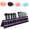 Makeup Brushes 15 pcs Makeup Kit,Foundation Powder Brush Eyeshadow Brush Concealers Blush Face Make up Brushes Set with fabric storage bag and 4pcs Beauty Blender Sponge