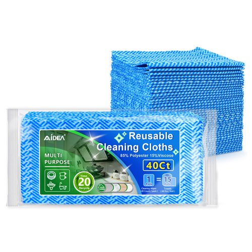 AIDEA Cleaning Wipes, Handy Wipes-40Ct(1 Pack), Multi-Purpose Towel Reusable Cleaning Cloths, Domestic Cleaning Wipes, Cleaning Towels, Dish Cloths(12''x24'')