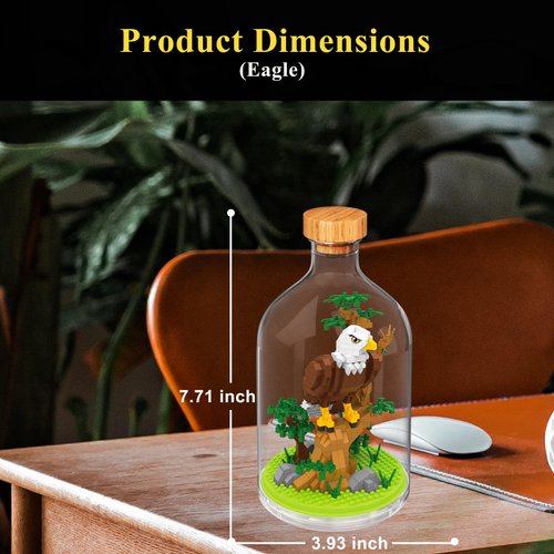 OLTLYUNH Creative Eagle Toy Building Set,Adult Mini Animal Friend Set,Party Favors Gift for Kids,Animal Lover Office Home Decor Birds Building Block,New Year Easter Birthday Gift for Boys Girls(Eagle)