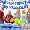 Fulmoon Pre Strung More Fun Than Three 20 Year Olds Glitter Banner Happy 60th Birthday Party Decorations Funny Birthday Banner 60th Wedding Anniversary Decorations (Dark Blue)