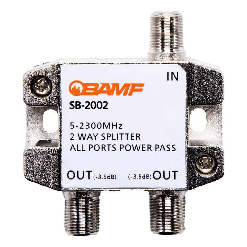 BAMF 2-Way Coax Cable Splitter Bi-Directional MoCA 5-2300MHz. Easy ...