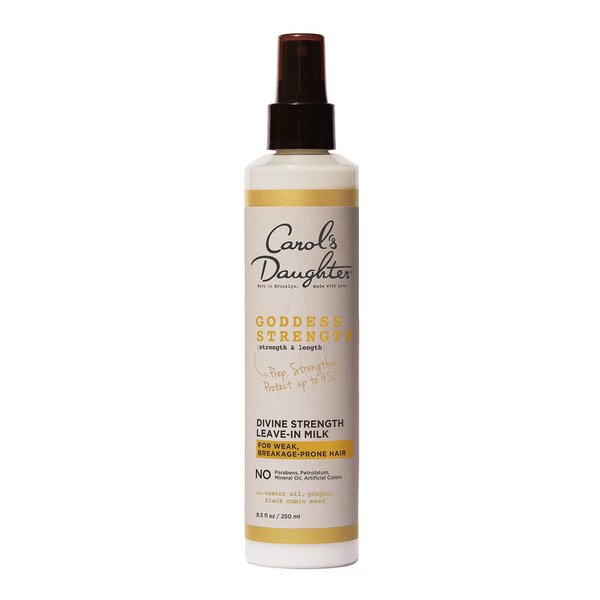 Carol's Daughter Goddess Strength Divine Strength Leave In Hair Milk for Wavy, Coily and Curly Hair, Leave in Conditioner with Castor Oil for Weak Hair, 8.5 Oz