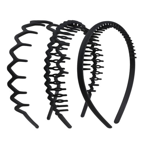 WLLHYF 3 Pieces Sharks Tooth Hair Comb Plastic Non Slip Headband Wavy Teeth Hair Hoop Fashion Effortless Hairband Hair Accessory for Women Girls Men (Style A)