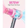 Wavytalk Ionic Hair Dryer Blow Dryer with Diffuser & Comb for Curly Hair Professional 1875W High Power Dryer with Ceramic Technology for Fast Drying as Salon Light and Quiet