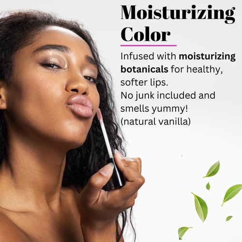 Fifth & Skin BOTANICAL LIP GLOSS (MISTY MAUVE) Natural - 90% Organic - Gluten Free - Cruelty Free - Velvety Feel - Moisturizing Vitamin Rich