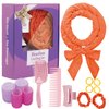 Heatless Curls Headband, Hair Rollers for Heatless Curls, 70" Velvet Heatless Curlers for Women Girls Overnight Curls, No Heat Hair Curlers to Sleep In - Orange