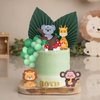 Jungle Safari Animal Cake Toppers with Koala Giraffe Lion Elephant Balls Cake Decorations for Baby Shower Wild Animals Themed Birthday Party Supplies