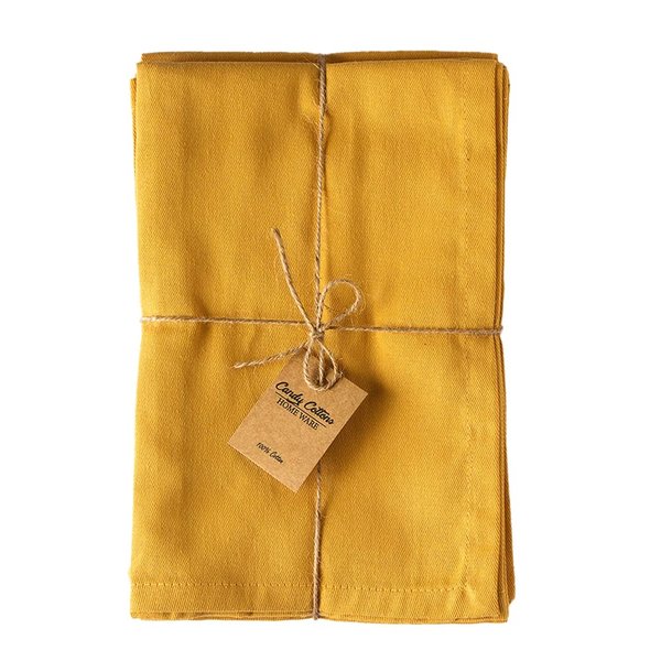 Candy Cottons Mustard Yellow Cloth Dinner Napkins Cotton 18x18 In Washable Napkins Cloth|Reusable Spring Easter Basket Decor Pk of 6 Table Napkins Cocktail Party Wedding BBQ Hotel Cafe Cloth Napkins