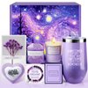 Birthday Gifts for Women - Relaxing Lavender Spa Gifts Basket Set for Women, Mom, Sister, Bff, Wife, Girlfriend, Her - Mothers Day, Christmas, Happy Birthday Gifts for Women