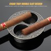 XIFEI Cigar Ashtray Metal Ashtrays for Patio/Home/Table Modern Ashtrays(Silver)