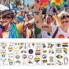 GeRRiT 10 Sheets LGBT Rainbow Temporary Tattoos Pride Day Body Art Stickers Rainbow Heart Shape Tattoos for Pride Day Celebrations Waterproof Tattoos for Pride Festival Decoration