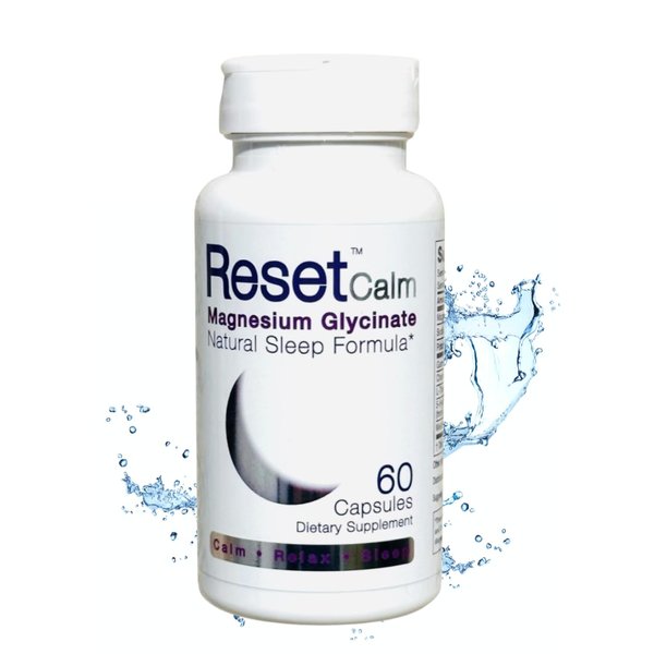 ResetCalm Night Fasting & Keto Electrolytes, Magnesium Glycinate, Pink Himalayan Sea Salt, Potassium, 5-HTP, GABA, L-Theanine, Chamomile, Melatonin