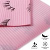 PRASNE Lashing Dental Bibs Disposable Pack of 50, Lash Pillow Cover of Lash Supplies, Pink 3-Ply Paper Poly Waterproof Towels, 13” x 18”, Black Eyelash Printed
