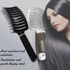 Vented Hair Brushes for Women: 2 Pc Curved Hair Detangler Brush for Dry/Wet Hair Fast Drying Styling Tool (Black & White)