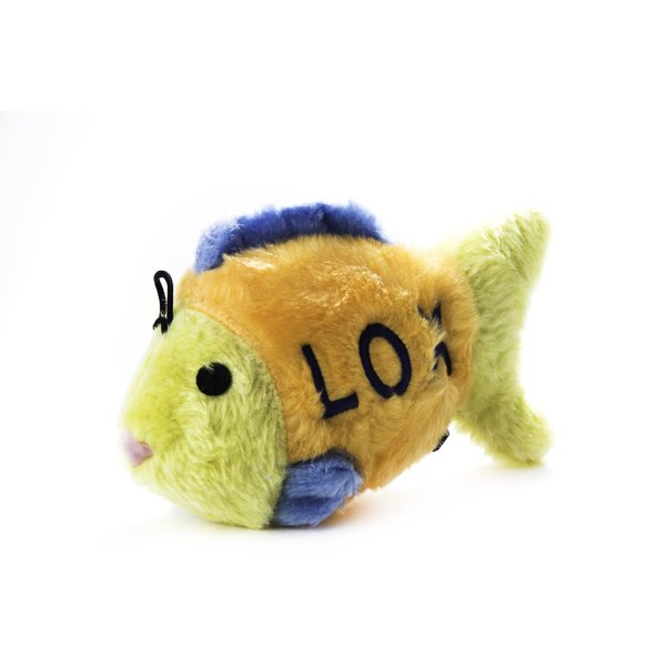 Copa Judaica Chewish Treat 5 by 1.75 by 3-Inch Lox Fish Squeaker Plush Dog Toy, Medium, Multicolor