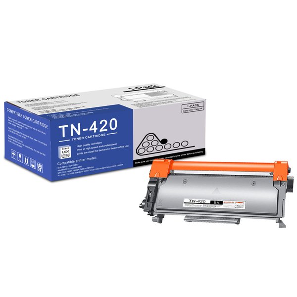 1 Pack TN420 TN-420 Black Toner Cartridge Compatible TN420 Replacement for Brother TN420 DCP-7060D 7065DN IntelliFax-2840 2940 HL-2220 2230 2240D 2275DW 2280DW MFC-7240 7360N 7365DN Printer