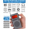 ZHIWHIS Portable Radio, AM FM Stereo Receiver, DSP Small Pocket Radios Operated by AA Batteries, Digital Clock/Presets/Start Timer/Sleep Timer for Walking/Running ZWS-903