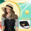 Qlenkay Straw Sun Hat with 10in Synthetic Hair Extension Short Wavy Curly Wig Wide Brim Women Adjustable Cap Detachable Hairpiece for Summer Travel Light Brown Mix Ash Blonde