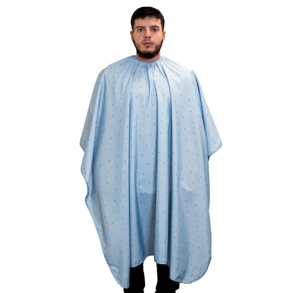 Barber Strong The Barber Cape Haircut Cover for Men, Hair Repelling and Static-Reducing Material, Flexible Elastic Neckband, Water Resistant Fabric, Oversized for Complete Coverage - Arctic Blue