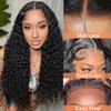 ALLRUN 4x4 Curly Wigs Human Hair Pre Plucked Glueless Kinky Curly Wig Wear N Go Closure Wigs Human Hair For Black Women 180% Density Lace Closure Wig 22 Inch
