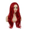 Dai Cloud Red Wigs for Women Long Wavy Heat Resistant Side Part Natural Looking Cosplay Wigs Halloween Party (Bright Red)