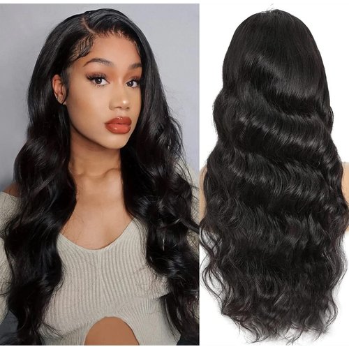 zomeme Body Wave 5x5 HD Lace Closure Wigs Human Hair Body Wave Pre Plucked 5x5 Closure Wig 26 inch Human Hair Body Wave Wig 180 Density Virgin Human Hair Wigs for Women Natural Color True Length