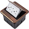 Vagueior Recessed Floor Electrical Outlet Kit,Waterproof Electrical Outlet Covcer Box,Hidden GFCI Outlet+20A Tamper-Resistant Receptacle Outlet with Slow Elastic Damping，ETL Certified,Bronze