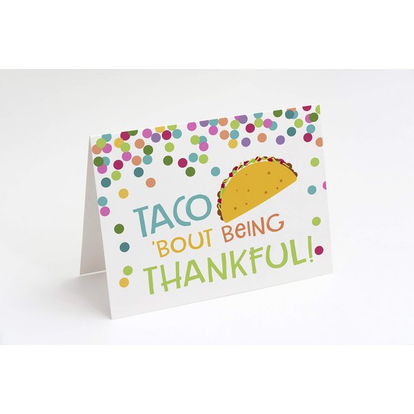 Taco Bout Being Thankful Thank You Cards Tacos Baby Shower Birthday Party Sprinkle Celebration Cookout Housewarming Graduation Food Greeting Cards Polka Dots Bright (24 count)