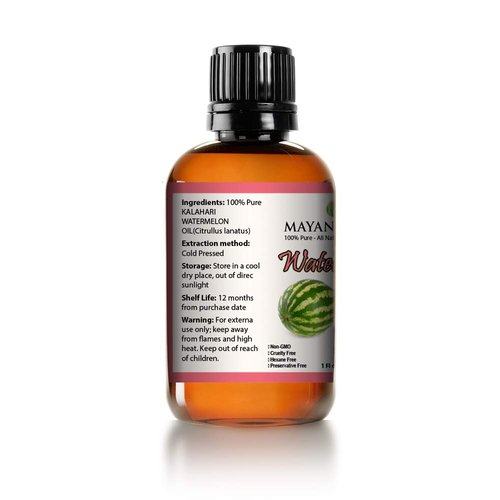 Mayan's Secret 100% Kalahari Watermelon Seed Oil Cold Pressed/Virgin/Undiluted Carrier Oil | For Face, Hair and Body - 1oz
