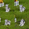 MAOMIA Miniature Dog Figurines Collection Playset 4pcs Mini Husky Puppy Dog Figures Animals Toy Cake Toppers Micro Landscape Decor Ornament
