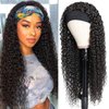 Bellarayine Headband Wig Human Hair Deep Wave 20 Inch Human Hair Headband Wig Glueless Curly Hair Human Hair Wigs None Lace Front Wigs Human Hair for Black Women Human Hair Natural Color
