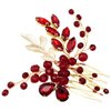 BETITETO Crystal Bridal Hair Comb Wedding Gold Vine Leaf Rhinestone Hair Piece Accessories for Women Girls (Wine Red)