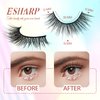 False Eyelashes 3D Volume Faux Mink Lashes 15mm Natural Wispy Handmade Lashes Soft Comfortable 5 Pairs Strip Lashes Pack by ESHARP