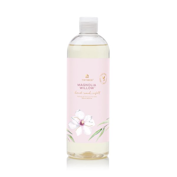Thymes Magnolia Willow Hand Wash Refill - Scented Liquid Hand Soap - Nourishing and Lightly Scented, Ideal for Daily Cleansing - Delicate & Floral Scent - Liquid Hand Soap - 24.5 Fl Oz