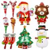 Christmas Balloons Christmas Party Decorations Santa Claus Snowman Christmas Tree Reindeer Foil Balloons Merry Christmas Balloons Christmas Eve Xmas New Year Party Decorations Supplies - Pack of 10