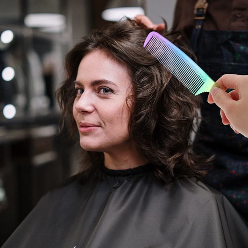 SOLUSTRE Womens Hair Brush Rainbow Hair Comb 3Pcs Hair Cutting Comb Salon Hair Comb Hair Cutting Comb Rainbow Rat Tail Comb Hair Cutting Comb Teasing Comb for Teasing Back Combing Travel Hairbrush