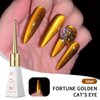 ASMAYSA Gold Cat Eye Gel Nail Polish, Magnetic Gold Glitter Polish for Nails, Long Wear Shiny Reflective Nail Polish for Women, Gold UV Gel Nail Polish, Gel Design Nail Polish, 10ML