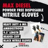 Golden Protective Services Outlet The Max Diesel, Industrial Black Nitrile Powder Free Gloves, 6 mil (Price is Per Box) (Medium)
