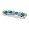 Genuine Surf Tumbled Frosted Blue and Green Sea Glass French Barrette Hair Clip 4" or 100 mm Length - Quantity of 1