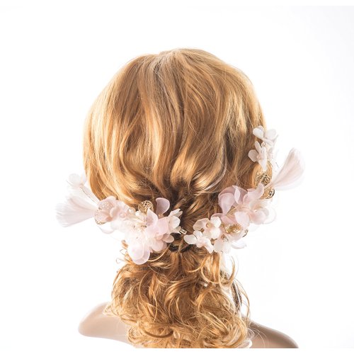 Flower hair pin bridal hair clip flower hair comb rhinestone and pearl Accented bride bun pin - wedding hairpiece