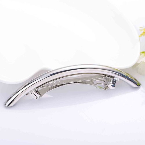 Iaceble French Metal Bar Hairclip Barrette Silver Tube Bar Hair Clips Geometric Bar Hair Barrette Metal Ponytail Holder Hairclip Headclip Polished Bar Hairclips Decorative Hair Accessories for Women
