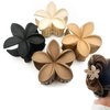 Luvearo 4pc Nonslip Matte Flower Hair Clips for Women Thick/Thin Hair Accessories for Women Neutral Flower Cute Claw Clips Variety Pack Plumeria Hair Clip