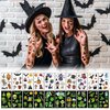 10 Sheets Halloween Luminous Temporary Tattoos,Cute Glow in the Dark Halloween Tattoos for Kids,Waterproof Fake Face Tattos Stickers for Halloween Party Favors,Trick or Treat Goodie Bags Fillers