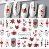 Romantic Heart Nail Stickers Valentines Day Water Transfer Nail Art Stickers for Nail Designs Valentine Nail Decals for Nail Art Supplies Cartoon Love Heart Sticker Nails for Women Nail Decorations