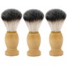 KUMarte Shaving Brushes for Men 3 Pack Travel Shaving Brush Vegan Wood Handle Synthetic Hand Crafted Face Cleaning Tool Father's Day Gifts Shaving Brush