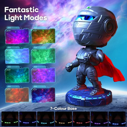 Astronauta Star Galaxy Projector Light - Mech Space Galaxy Projector for Bedroom, Robot Kids Night Light Lamp with Remote, Star Projector Night Light Room Décor Aesthetic, Gifts for Kids Adults