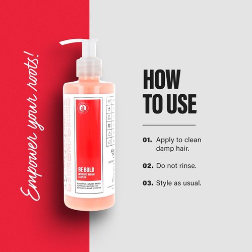 GINGER MILK styling cream for Intensive repair leave-in for dry hair damaged by dyes, chemical processes, blow dryers and hot styling tools | BE BOLD (8 fl oz)