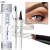 3D Waterproof Microblading Eyebrow Pen,Eyebrow 4 Tip Brow Pencil, Eyebrow Magic Pen Eyebrow Microblading Pen Eyebrow Pen Waterproof&Smudge-proof Creates Natural Looking Brows (Black)