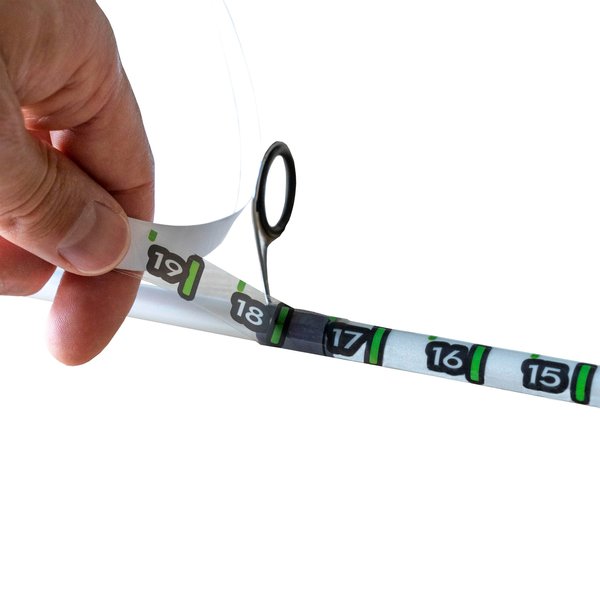 Fishing Pole Measuring Tape Sticker, 24 Inch Ruler Decal to Attach to Fishing Rod (2 Pack)
